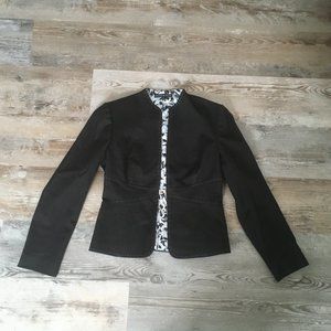 Black Antonio Melani Blazer with beautiful white stitch details, size 4